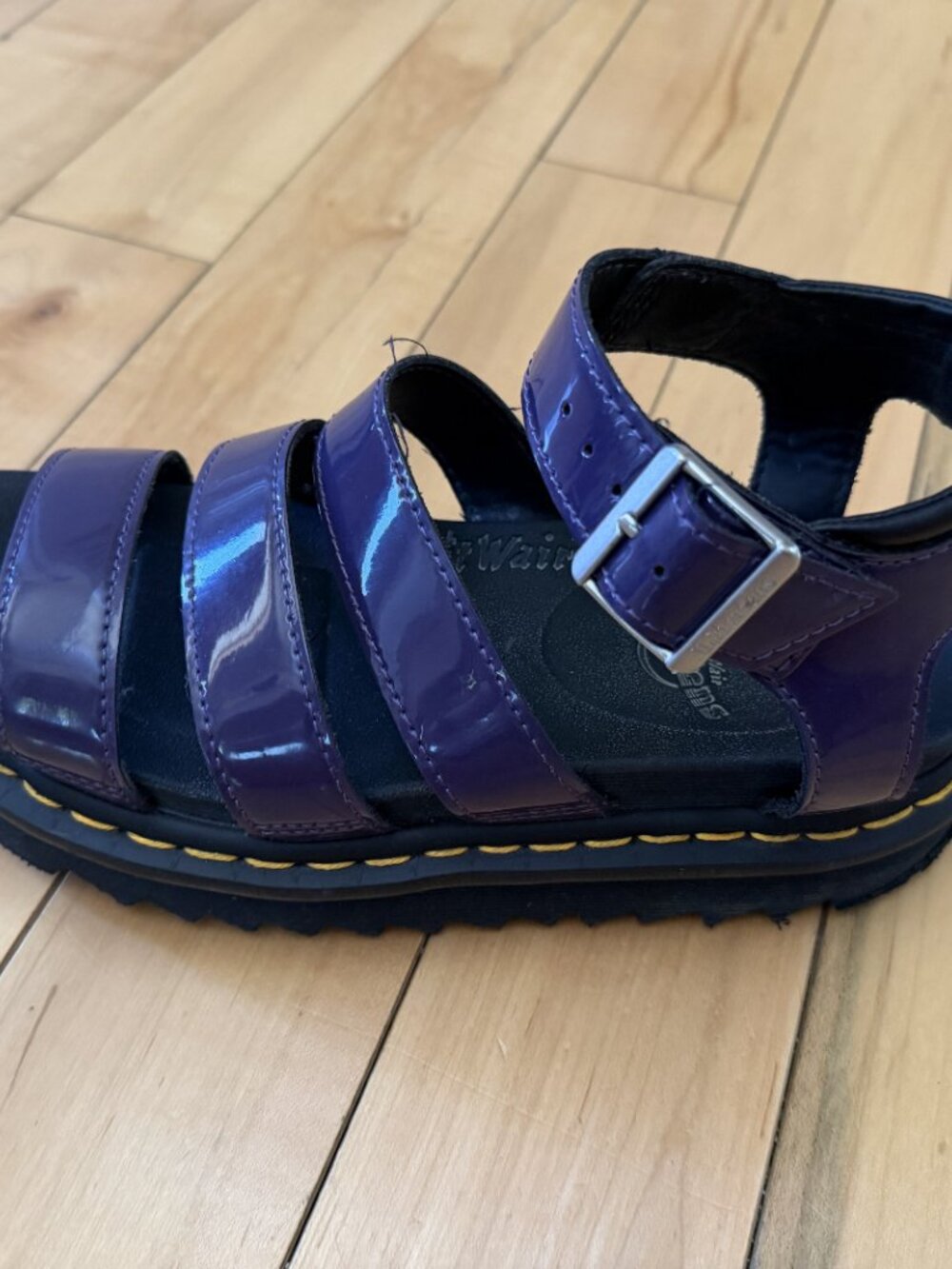 Dr. Martens Women's Blaire Patent Purple Sandals - Size 6 - Picture 2 of 7
